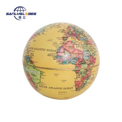 China Mini PVC 10.6cm education/gifts/baby item new supermarket rotating world globe unique plastic educational globe toy for sale