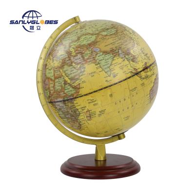 China Education / Gifts / Supermarket 22.8cm Political Area Ruler Aluminum Globe With Wooden Base for sale