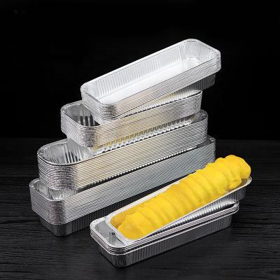 China Disposable FoodCooking Aluminum Container Fast Food Lunch Box 400/45-S Aluminum Foil Container Packing Box Barbecue Takeout Box 440ml for sale