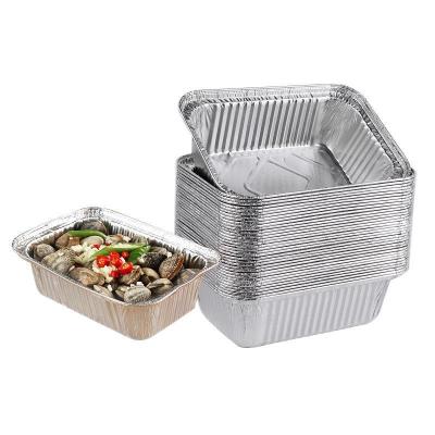 China FoodCooking Disposable Aluminum Filters Heavy Duty Aluminum Foil Pans With Lids Rectangle OEM Aluminum Foil Container for sale