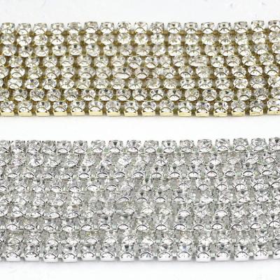 China Yantuo Fashion Crystal Stone Ribbon Diamante Cup Pearl Rhinestone Eco-friendly Chain For Decoration Nail Art for sale