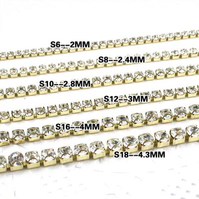 China Wholesale Eco-Friendly Crystal Rhinestone Cup Chain Glass Bling Rhinestone Claw Chain Fringe For DIY Craft for sale