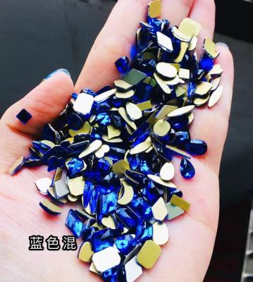 China Wholesale Flat Back Crystal Mixed Shaped Rhinestone For Nail Art Tooth Christmas in Sapphire AB Rhinestone Glass Eco-friendly factory from yantuo for sale