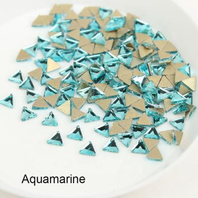 China yantuo Eco-Friendly Wholesale Flat Back Rhinestone Glass Sapphire Crystal Triangle Shaped Rhinestone For Nail Art Clothing Decoration for sale