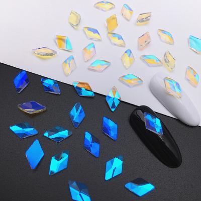 China Eco-Friendly Yantuo K9 Aurora Rhinestones High Shiny Rhinestones Flat Back Nail Art For Nails Multiple Shapes for sale