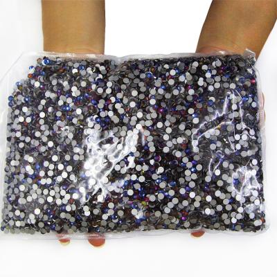 China Wholesale Eco-friendly Yantuo Blue Volcano Large Flat Back Loose Shiny Rhinestone Bag, Non Silver Hotfix Base Stone Crystals, For Jewelry for sale