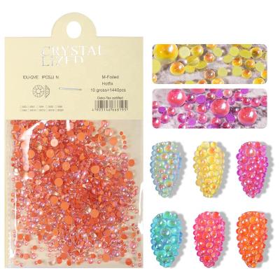 China Eco-friendly Yantuo Mermaid Beads size ss6-ss20 mixed fix non hot rhinestones flat back in plastic bag with paper card for sale