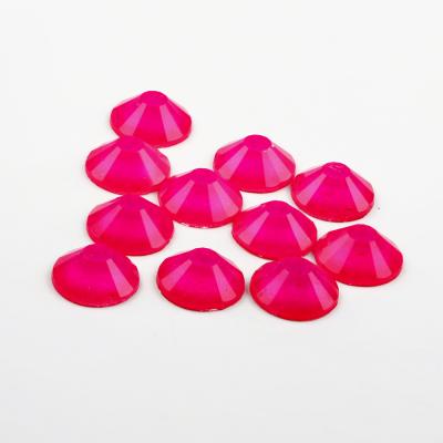 China Eco-friendly Neon Pink / Non Red Flat Back Fluorescent Light Fake Hotfix Cyrstal Stone For Nail Art Decoration for sale