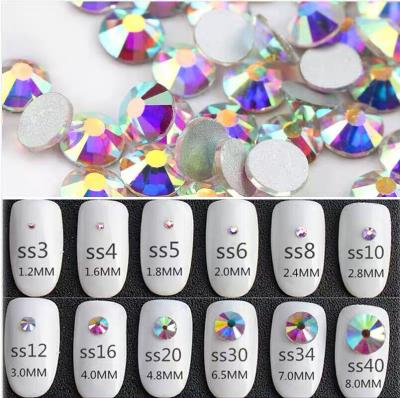 China Eco-friendly yantuo Amazon Yiwu Pujiang round ab fix crystal non-hot rhinestones flat back with paper wraps package for sale