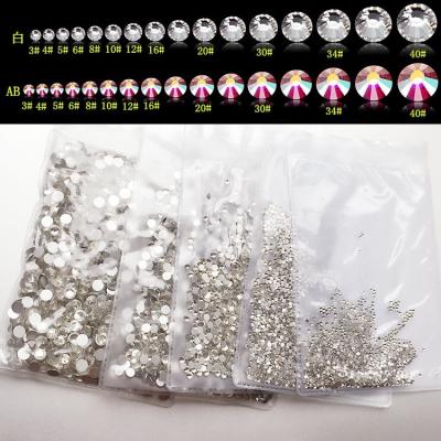 China Eco-Friendly Yantuo Amazon Round AB Flat Back Nail Art Crystal Fix Bling Non-Hot Rhinestones for sale