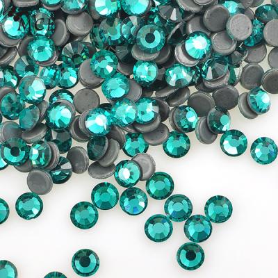 China Yantuo Flat Back Fix Rhinestone Eco-Friendly Green Zircon Glass Rhinestones For Clothes Dec for sale