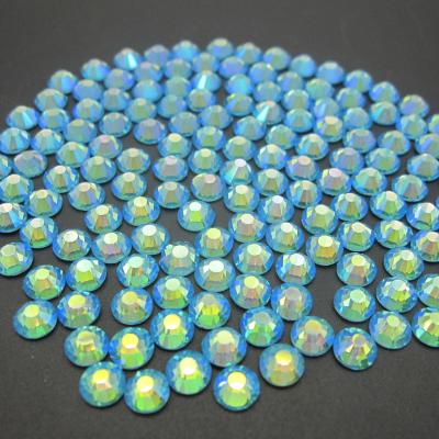 China AB Eco-Friendly Green Blue Iron On Hot Rhinestone Fix Flatback Loose Rhinestones Crystal For Clothing for sale