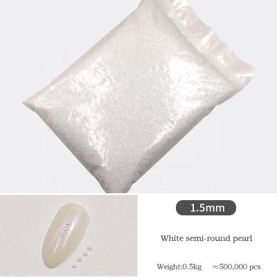 China Yantuo Large Eco-friendly Bag ABS Plastic Flatback Half Beads 6mm Round Half Bead for sale