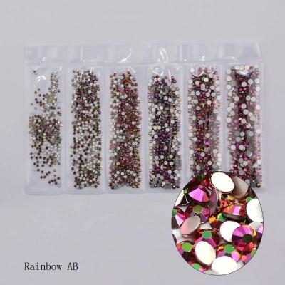 China Eco-friendly yantuo crystal doris 6 multi size nail glass rhinestones in white for sale