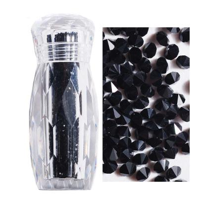 China Eco-Friendly Over 32 Color 1.2mm Jet Black Pixie Micro Rhinestones Crystal Diamond Nail Art Decoration DIY Manicure for sale