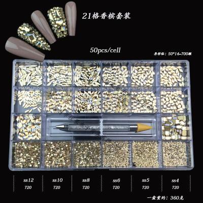 China Wholesale Siam AB Eco-Friendly Mixed Round And Shape Flatback Glass Rhinestones Set With Box For Nails, Tumblers, Home Dec for sale