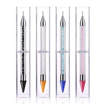 China Wholesale Eco-Friendly Nail Art Crystal Colorful Diamond Painting Pick Up Pen Wax Rhinestones Picker Dotting Tool Supply for sale