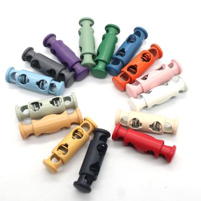 China Wholesale Antioxidant Elastic Lock Cord Metal Toggle Colorful Stopper Nickel Free Rope For Garment for sale