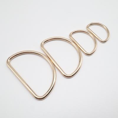 China Wholesale Metal Various Single Size Electroplate Clip D D Ring Buckle D Lock For Bags for sale