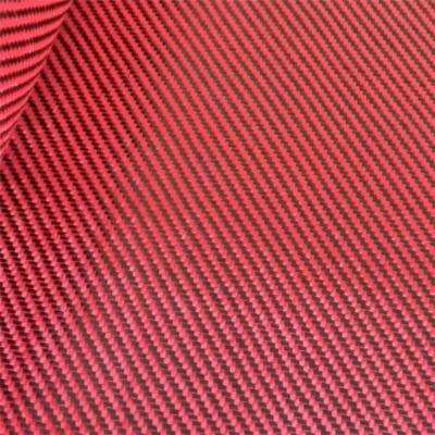 China Red Twill 200gsm Aramid Blend Carbon Fiber Fabric Abrasion-Resistant For Auto Parts for sale