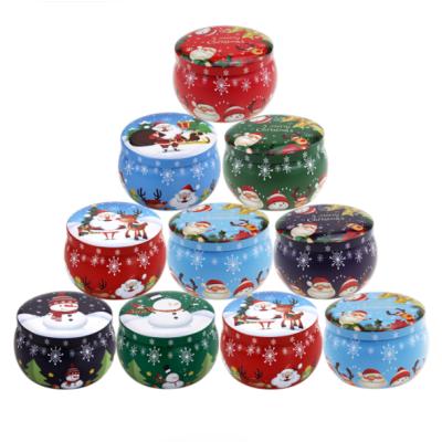 China Fashion and Fashionable Wholesale 2.2oz CMYK Offset Printing Storage Tin Box Candle Hot Selling Empty Ships Open Supplies for sale