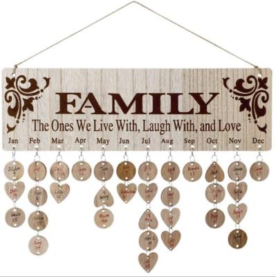 China Wholesale Creative Europe Crafts Board DIY Wooden Calendar Heading For Home Decor for sale