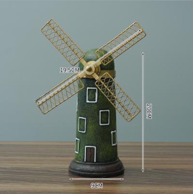 China Wholesale Europe Vintage Decoration Resin Ornament Home Windmill for sale