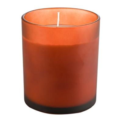 China Fashion and craft wholesale supplies trendy hot sale natural soy wax candle in shiny frosted glass jar for sale