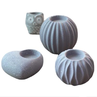 China Eco-friendly wholesale hot selling creative cement candle holders for tea lights for sale