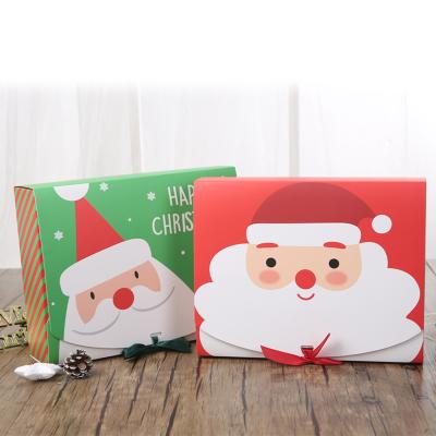 China 2021 Recyclable Wholesale Sweet Boxes Packaging With Ribbon Candy Foldable Paper Christmas Box Custom Large Christmas Eve Gift Packaging for sale