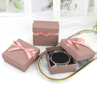 China Recycled materials wholesale paper box printing with your logo gifts rings necklace jewelry packaging jewelry box for sale