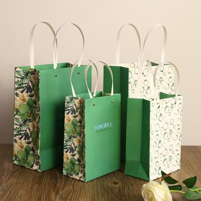 China Custom Recyclable Carry Big Gift Box Square Bottom Bags Wide Base Eco-Friendly Fancy Paper Bag for sale