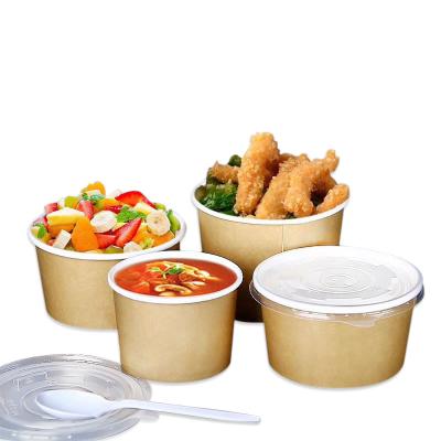 China Cheap Soup Bowl Greaseproof Maker Biodegradable Cup Paper Bowls 32oz Disposable Salad Wrapping Paper with Lids for sale