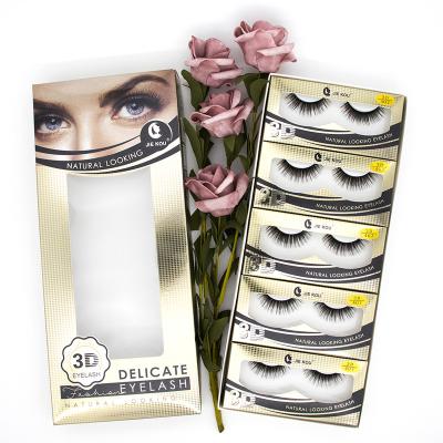 China Natural Long Full Strip Lash Dramatic Long 3d Mink Lashes Half Lash Synthetic Lashes for sale