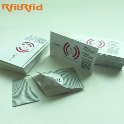 China Passsive NFC/NFC/High Frequency 13.56MHZ Business Card Nfc RFID Sticker Printing NFC Smart Business Paper Card for sale