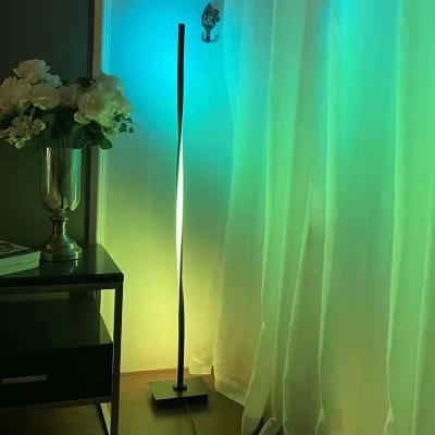 China Modern Hot Sale Colorful RechargeableLed Decoration Twisted Lights Standing RGB Corner Floor Lamp for sale