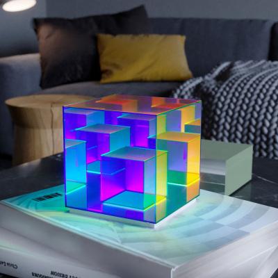 China Modern Dropshipping Trusted LED Cube Lamp Infinity Mirror Table Lamp Color Changing Acrylic Night Light for sale