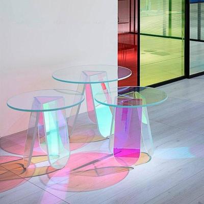 China Modern Simple Assembly Style Bedroom Living Room Balcony Decorated With Colorful Acrylic Coffee Table for sale