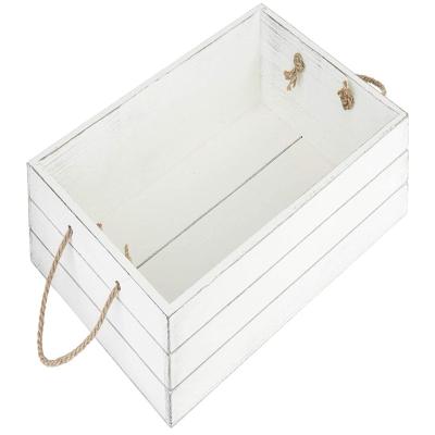 China Factory Supply Rustic White Vintage Eco-Friendly Bulk Storage Mini Wooden Fruit Crate for sale