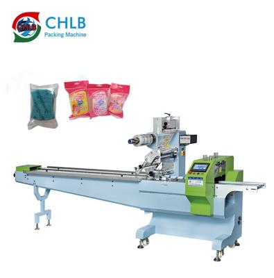 China Food Sponge Full Flow Packing Machine Servo Motor Cleaning Packing Machine for sale