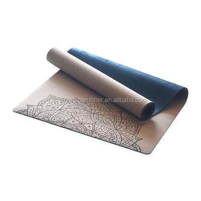 China Factory Custom Logo Good Quality Durable Eco-Friendly Back Cork Yoga Mat Anti-Slip Durable Hot Selling Natural Rubber for sale