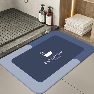 China Custom Size Diatomaceous Mud Set Floor Mats Durable Super Absorbent Floor Quick Drying Diatomite Earth Bath Mat Bathroom Size Quick Drying Bath Mat for sale