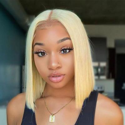 China Virgin Human Hair Ombre613 Curl Full Lace Wig Transparent Raw Blonde Swiss Blonde Pixie Natural Straight 150 Density Full Lace Wig for sale