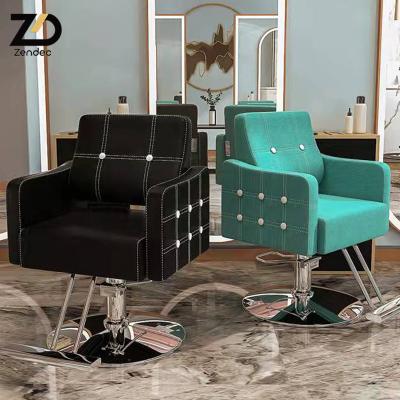 China Hairdresser Stainless Steel Traditional Styling Chair Lift And Rotate Chair For Retro Salon Furniture Adjustable Hairdressing Chair for sale