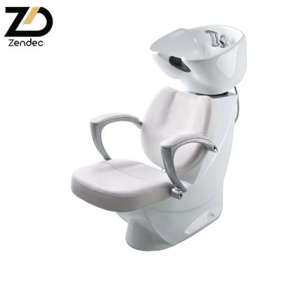 China Hot Sale Modern Sprinkler Beauty Salon Hair Salon Shampoo Bed Sit Half Recline Thai Shampoo Chair With Washbas Bowl for sale