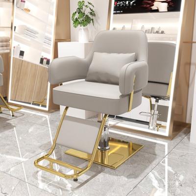 China Wholesale Modern Gray Salon Chairs Custom Size Mini Logo Barber Chair Hair Salon Factory for sale