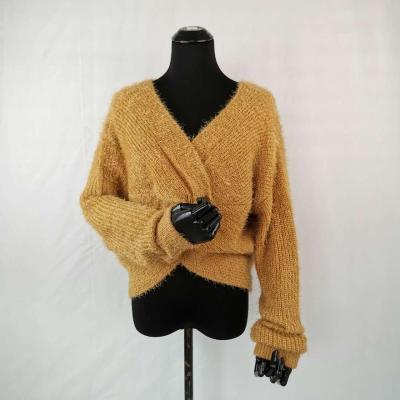 China Wool mohair winter anti-pilling hairy fur sweater for women plus size long sweater woolen knitting sweaters for young ladies for sale