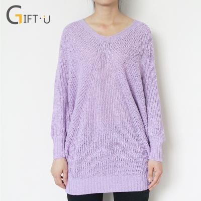 China Giftu 86131# New Style Ladies Casual Anti-Shrink Custom Bat Wing Thin Sleeve Knitted Sweaters Ponchos for sale