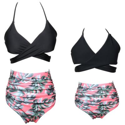 China 2pcs Breathable Cross Women's Bikini Tops Swimwear Set Briefs Swimsuit, Italian Bandage Pump Padded Bikini for sale