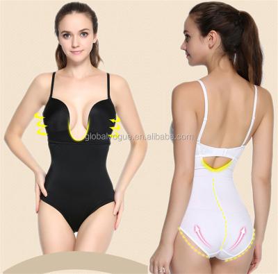 China Antibacterial Women's U Plunge Body Suit Thong Backless Bridal Shapewear Bottom, Tie Shaper Removable Thong for sale